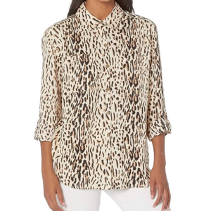 Joie 'Lidelle' Leopard Print Blouse, Size L